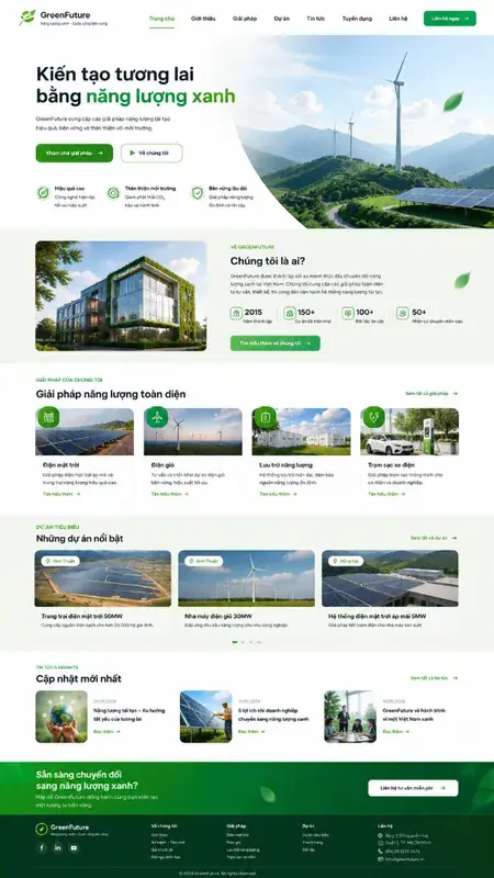 Mẫu giao diện website Website môi trường & sinh thái (GreenFuture) tại Đà Lạt