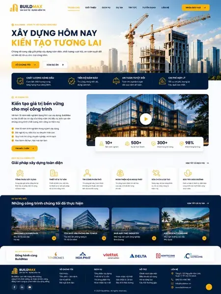 Mẫu giao diện website Website xây dựng (BuildMax) tại Đà Lạt